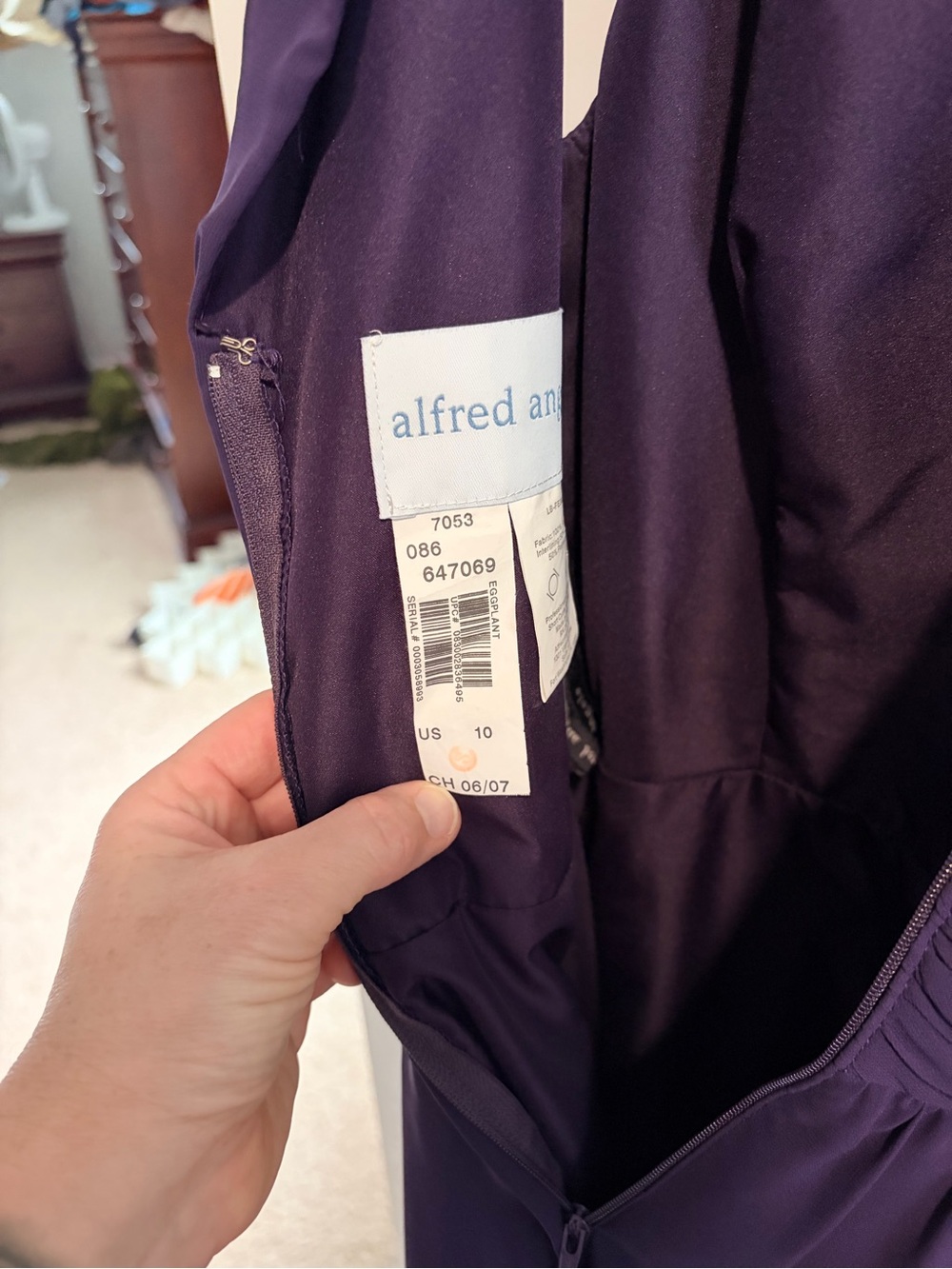 Vintage Alfred Angelo Purple Formal Bridesmaid Dress Size 10 - Picture 2 of 3